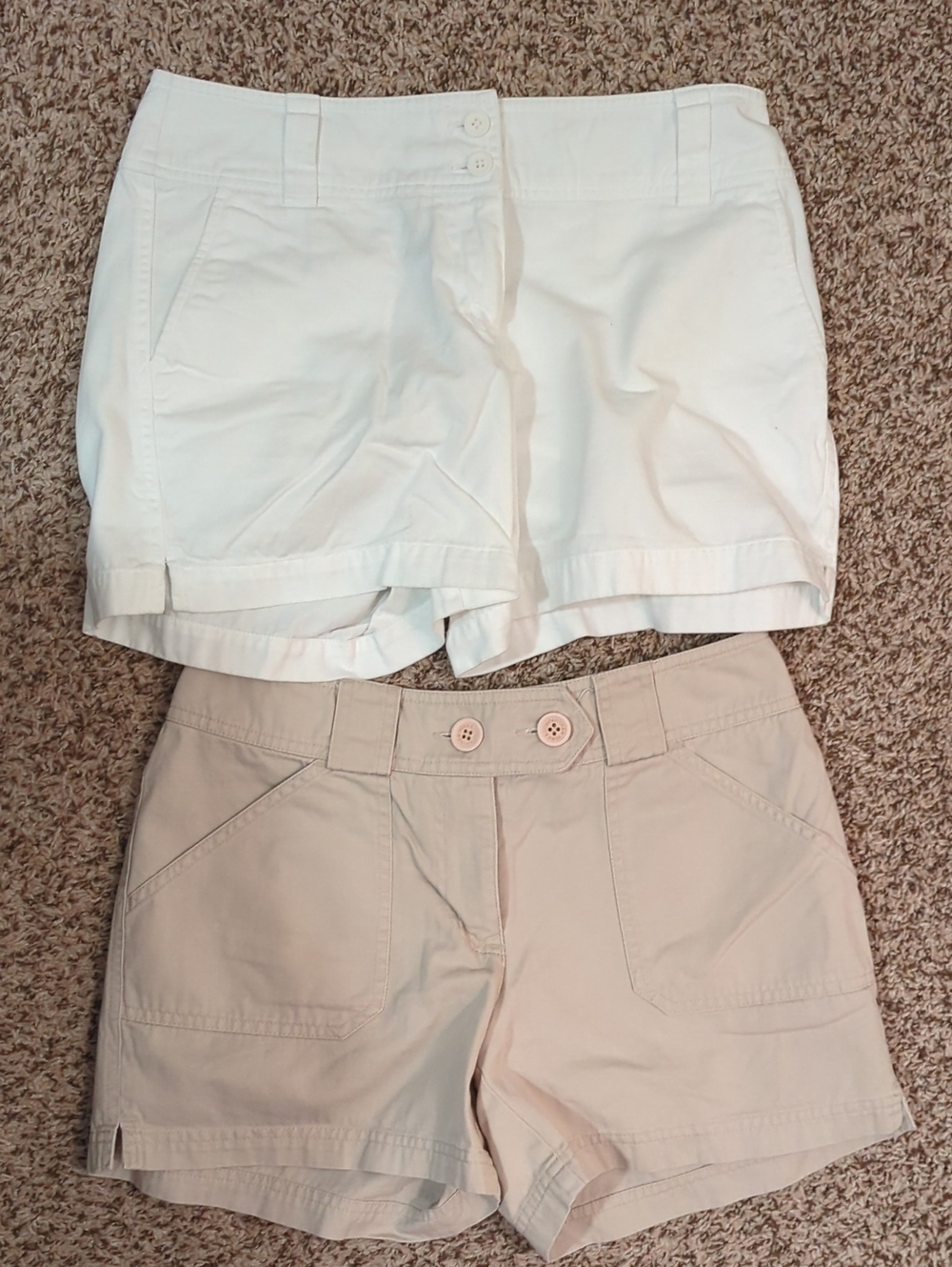 New York & Company Women’s Shorts in White and Beige